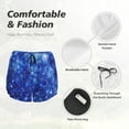 thumbnail image 6 of Xecao's Blurred Star Snow Christmas for a double-layer running short for women, perfect for gym, tennis, and more, featuring a convenient pocket., 6 of 9