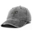 thumbnail image 5 of Dalix Fossil Embroidered Dinosaur T Rex Cotton Dad Hat Baseball Cap Adjustable Mens in Washed Black, 5 of 5