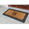 thumbnail image 4 of A1 Home Collections Rubber and Coir Paisley Border Heavy Duty Non-Slip Durable Double Door Monogrammed B Doormat 30"X60", Black, 4 of 7