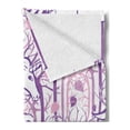 thumbnail image 2 of Unicorn Soft Flannel Fleece Blanket, Unicorn Galloping on Curved Swirled Tree Branches in Abstract Forest Pattern Art Print, Cozy Plush for Indoor and Outdoor Use, 70" x 90", Purple, by Ambesonne, 2 of 5