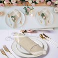 thumbnail image 3 of Cloth Napkins Set of 8 - 20x20 Inches, White Striped Grid Washable Reusable Table Napkins, Modern Simple Vertical Stripes Beige Soft & Absortbent Dining Napkin for Party Wedding Hotel Restaurant, 3 of 9