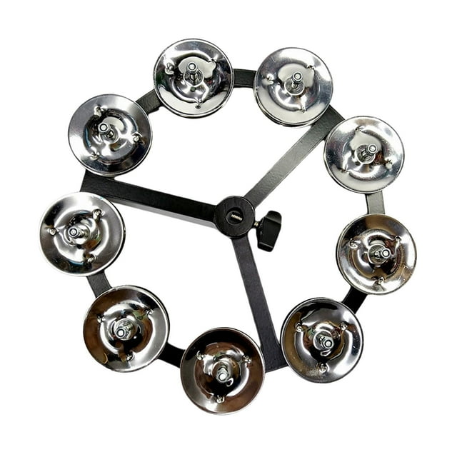 QualitChoice Drum Cymbals Hi Hat Tambourine Bells Mountable Instrument Percussion Durable Silver Single Single Silver 15.5cm