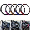 thumbnail image 4 of Creative Design Leather Car Steering Wheel Cover Anti-Catch Holder NEW Z3W6, 4 of 6