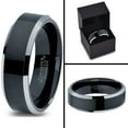 thumbnail image 5 of Charming Jewelers Tungsten Wedding Band Ring 6mm for Men Women Comfort Fit Black Beveled Edge Polished Brushed Lifetime Guarantee Size 8, 5 of 5