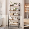 thumbnail image 2 of Bingirl 5 Tier Bookshelf Narrow Home Office Book Shelf Display Rack Rustic Brown Storage Organizer with Open Shelves with Metal Frame for Bedroom Kitchen Living Room, 2 of 7