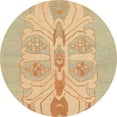 thumbnail image 1 of Ahgly Company Indoor Round Abstract Yellow Abstract Area Rugs, 3' Round, 1 of 6