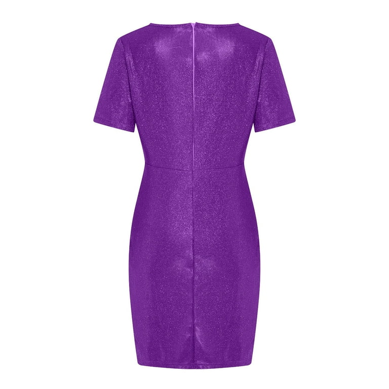 irregular short pure dress Hnewly DRESS TO IMPRESS Purple Sexy Elegant Mini Dress Women Summer Ir hnewly
