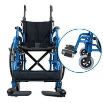 Dynarex DynaRide Pediatric Wheelchair - Detachable Swing-Away Foot Rests and Flip-Back Padded Armrests, Calf Strap, Seatbelt - 12" x 12" Seat, 1 Wheelchair