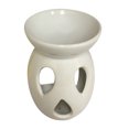 White Ceramic Aromatherapy Diffuser;Product Size 3x3x4.75. Add your own tea light and arom oil