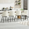 thumbnail image 2 of Zimtown Modern Barstools, 26" Counter Height Swivel Bar Stools Set with Cusion for Kitchen Island, Dining Room, Bar Chairs, Off-White, 2 of 7