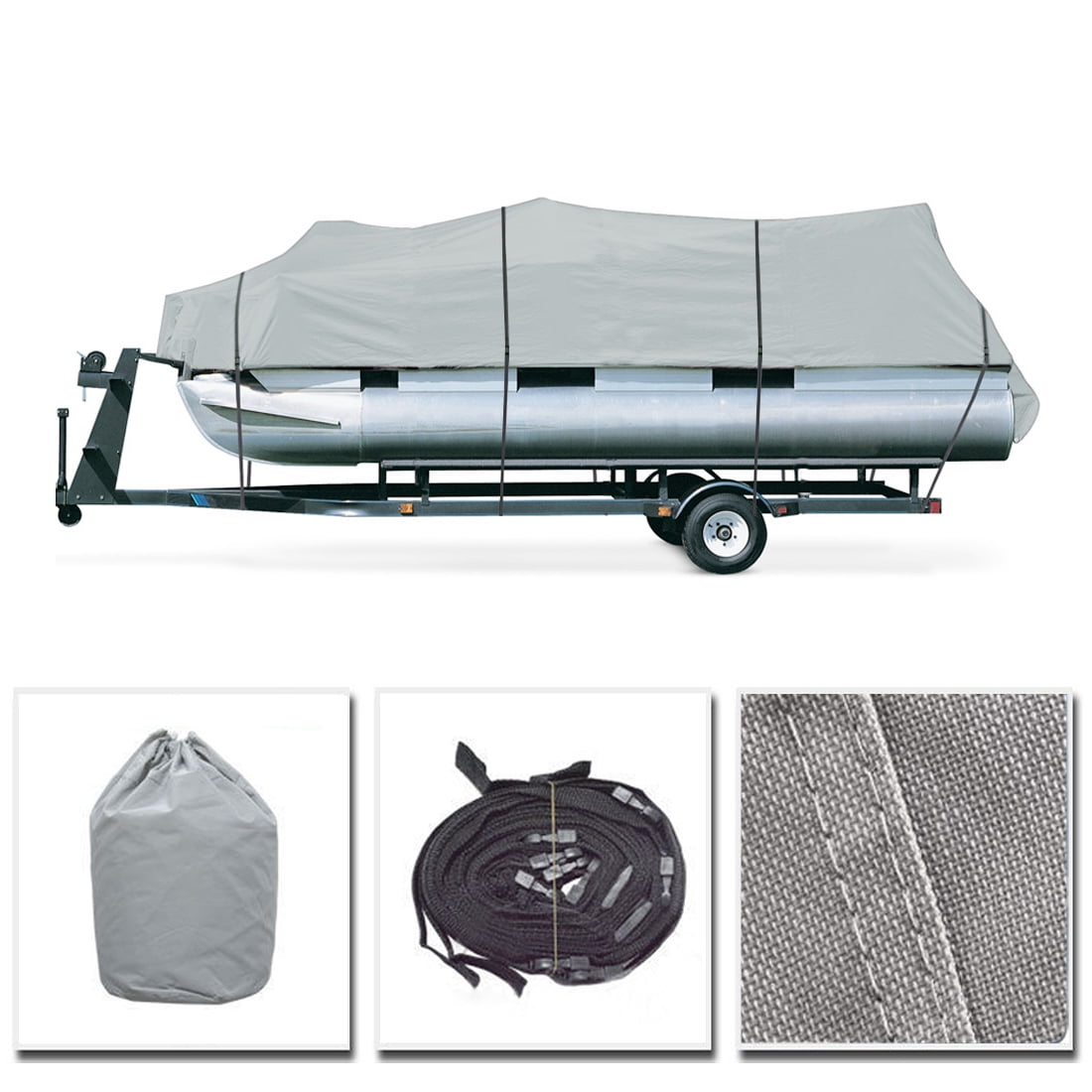 21-24Ft 600D Oxford Fabric Waterproof Boat Cover Heavy Duty Trailerable Pontoon Fits V Hull Tri Hull Runabout Fishing... by Yitamotor