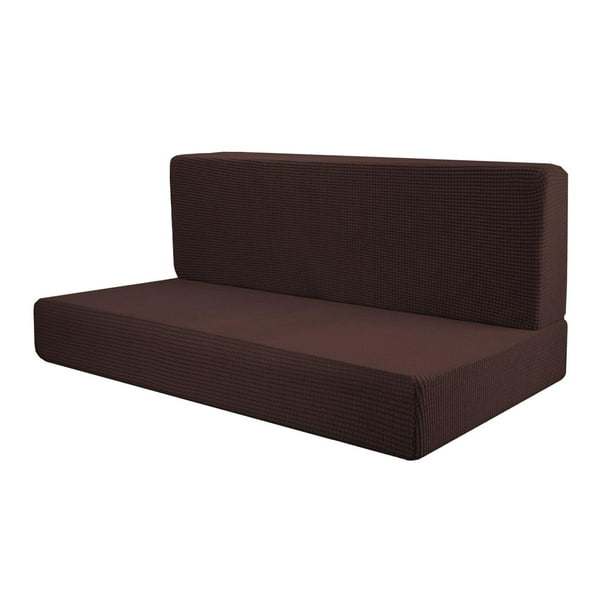 4x Fundas de Asiento para RV Shamjiam Repuesto Elástico Funda para Cojín Del Asiento Del Sofá Suave Marron Oscuro