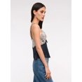 thumbnail image 6 of Women Polka Dot Print Tank Top Lace Trim Bralette Spaghetti Strap Y2k Camisole Blue XL, 6 of 9