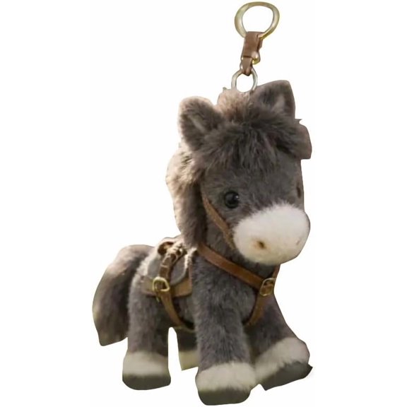 Plush Pony Bag Charm and Keychain, Cute Plush Pendant, 2026 Year of the Horse Gift, Pony Keychain for Bags, Backpacks & Keys