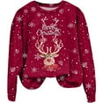 thumbnail image 5 of Chandail Sans Capuche Décontracté à Manches Longues et Col Rond pour Femmes, Imprimé de Noël Automne Hiver, 5 of 5
