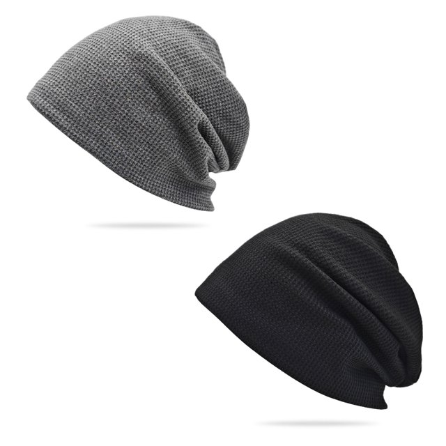 Gorro de punto con estilo y moda de 2 uds., gorro de calavera con transpirabilidad y elasticidad, gorros de punto unisex para adultos para hombres y mujeres, talla única