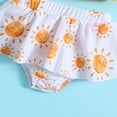 thumbnail image 5 of ZHUASHUM Toddler Girls 2 Pieces Bikini Swimsuit Summer Solid Color Cartoon Sun Corrugated Edge Swimwearyellow,Size2-3 Years, 5 of 6