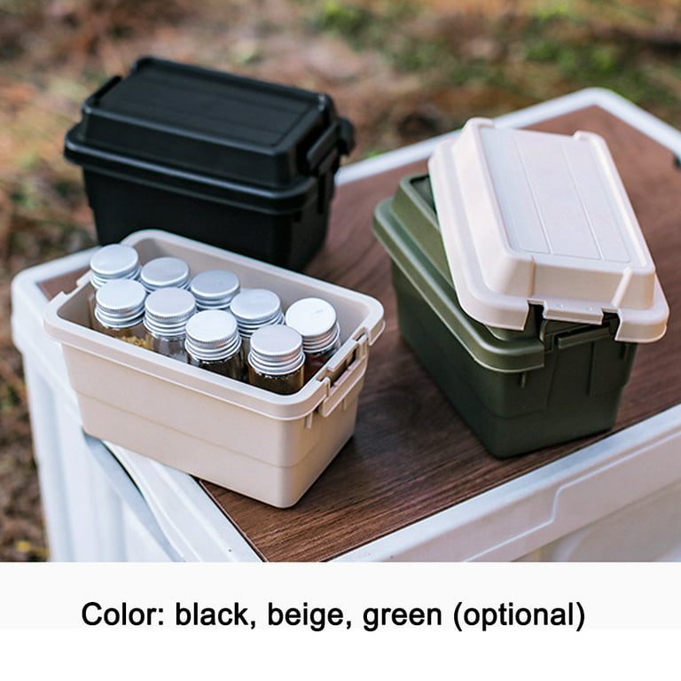 Gecheer 1.1L Outdoor Storage Box Camping Seasoning Jars ​Storage Box  Portable BBQ Picnic Cruet Storage Box Multifunctional Storage Box 