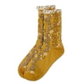 thumbnail image 6 of MeMoi Women's Liberty Floral Lace Cuff Crew Socks - Womens - Female, 9-11, Mustard, 6 of 6