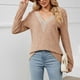 thumbnail image 5 of Puntoco-suéter informal de invierno para mujer, suéter liso con cuello en V y manga larga, suéter suelto con tiras, top, liquidación de Navidad Puntoco Puntoco-361, 5 of 8