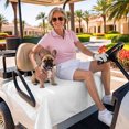 thumbnail image 3 of Golf Cart Seat Covers for 2 Seater, White Soft Microfiber Cart Seat Towel Blanket, Modern Minimalist Pure Soild Color Absorbent Breathable Non Slip Bench Seats Protector for Golf Course 51"x31", 3 of 9