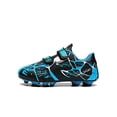 thumbnail image 1 of MAWCLOS Chaussures de Soccer pour Filles et Garçons à Bout Rond Crampons de Soccer à Bande Auto-Agrippante Espadrilles de Sport Légères à Tige Basse Chaussures de Course de Sport FG Crampons Bleu 2.5Y, 1 of 9