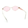 thumbnail image 7 of Hipster Diamond Shape Hustler Metal Rim Retro Fashion Sunglasses Gold - Pink, 7 of 7