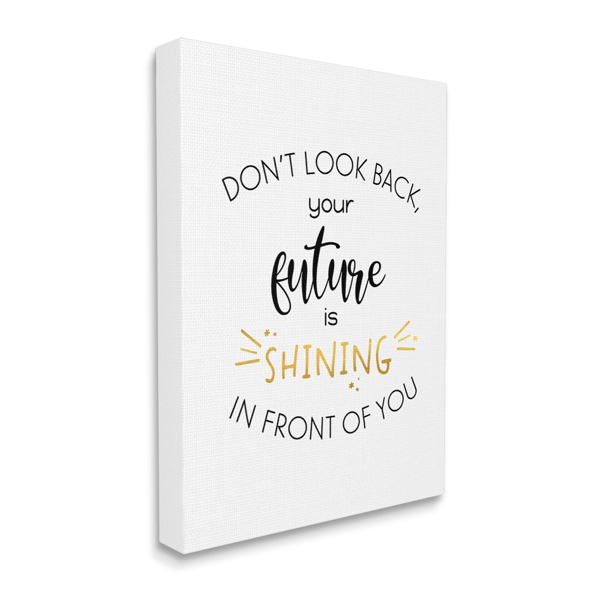 Anna Quach Your Future Is Shining Inspirational Phrase Modern Typography 16 in x 20 in Painting Canvas Art Print, by Stupell Home Décor