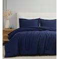 thumbnail image 4 of Brooklyn Loom 100% Flax Linen Navy 3-Piece Full/Queen Comforter Set, Solid Casual themed, Adult Bedding, OEKO-TEX Certified, 4 of 8