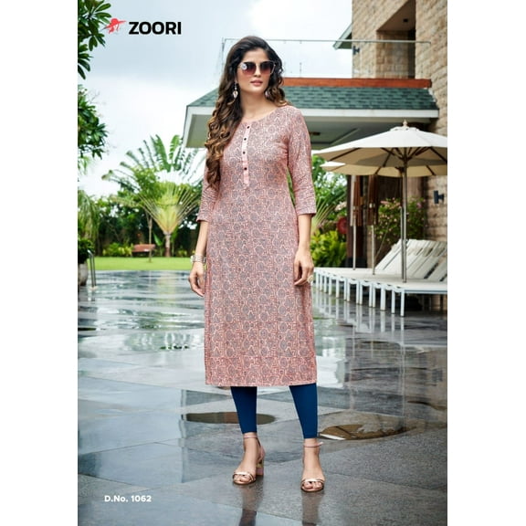 ZOORI, Traditional Rayon Print Kurti, Cultural Wear for Women,06