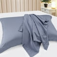 thumbnail image 4 of PiccoCasa 2 Pcs Satin Pillowcase, Super Soft Envelope Pillow Shams, 20"x36" Slate Gray, 4 of 8