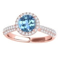 thumbnail image 2 of Aonejewelry 1.20 Ct. Ttw Diamond and Round Shaped Blue Topaz Ring in 10K Rose Gold, 2 of 4