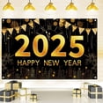 thumbnail image 3 of Telón de fondo de Feliz Año Nuevo 2025 Fondo de Año Nuevo Fondo de fotografía de Feliz Año Nuevo en negro y dorado Fondo de Nochevieja, 3 of 5