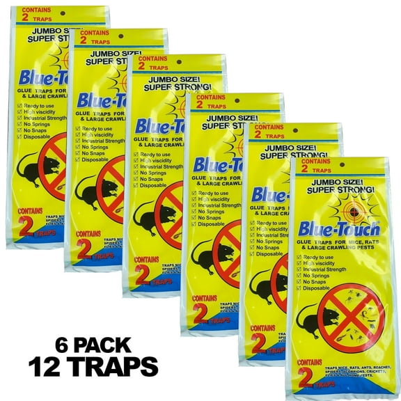 (12 Traps) LARGE Super Sticky Glue MOUSE & INSECT TRAPS No Poison Pest Control