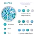 thumbnail image 3 of DSstyles 200 Silicone Beads for Jewelry Making Kit with 5m Rope, DIY Arts and Crafts Set, Gift for Girls, 3 of 8