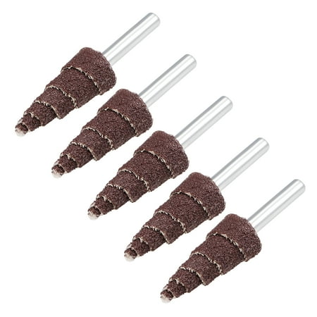 Deburring Wheel - 16mm Cone Shape Abrasive Flap Wheel 1/8-Inch Shank for Deburring Sanding Polishing 80 Grit 5pcs