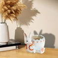 thumbnail image 2 of TIELUTT Mignon Pot de Fleurs en Résine en Forme de Lapin pour Plantes Succulentes, Intérieur, Auto-Arrosage, Rond, en Silicone, 4, 2 of 5