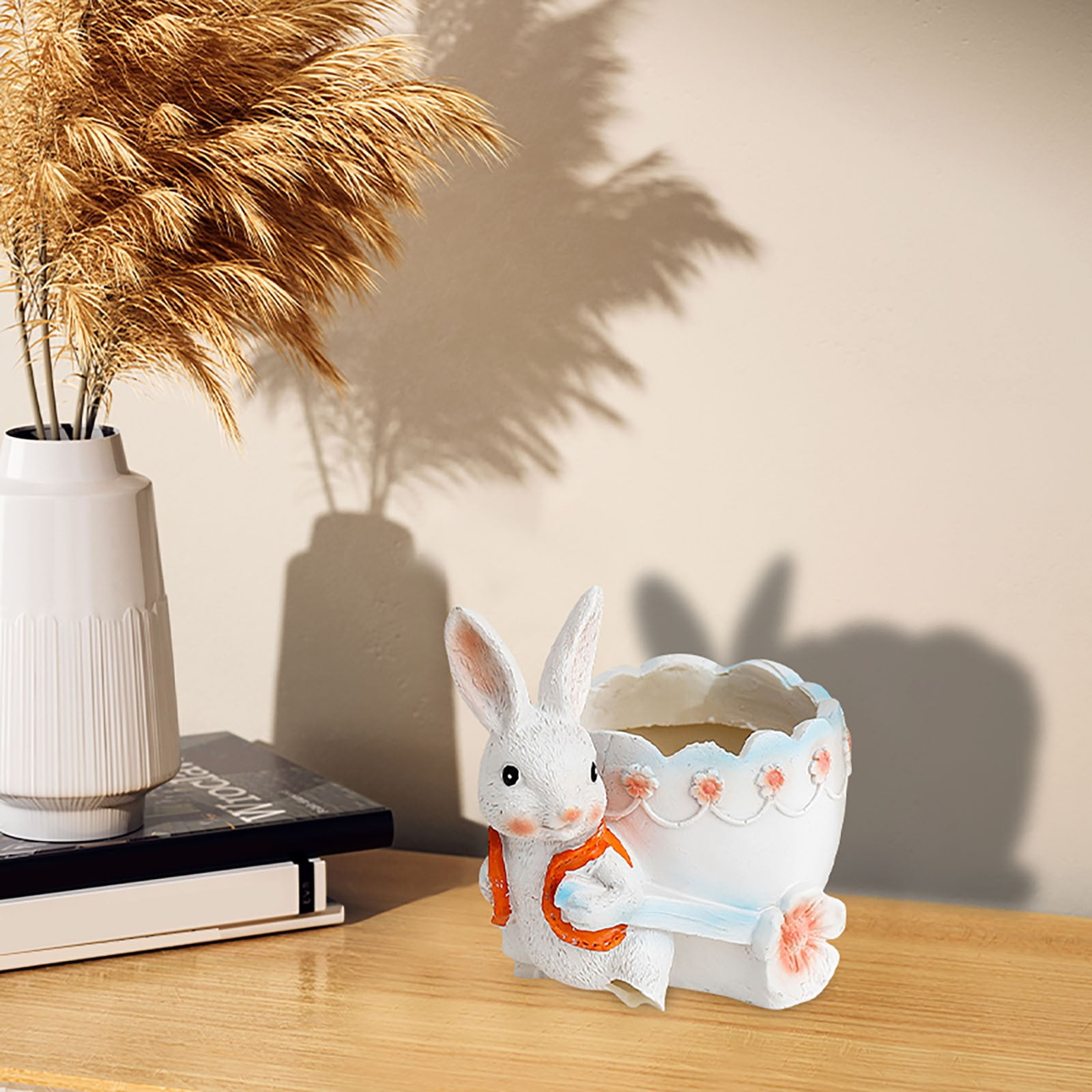 Petit Pot De Fleurs Succulent Mignon En Résine En Forme De Lapin Décoration De Bureau
