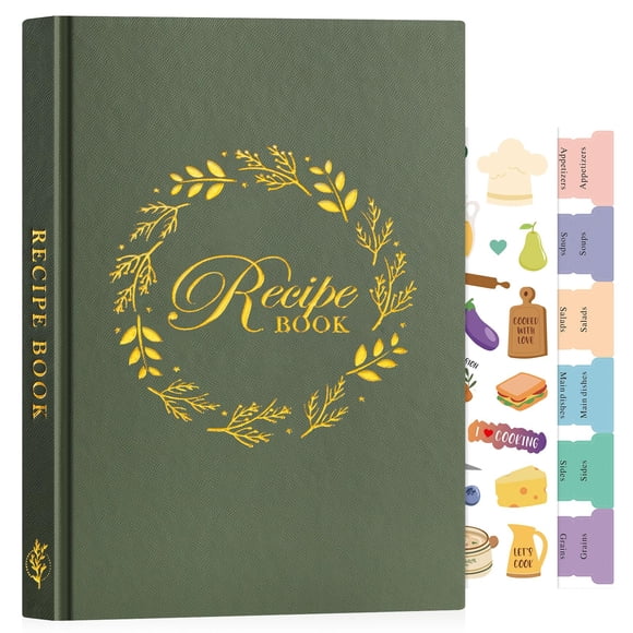 Lanpn B5 Livre de Recettes Vierge Livre de Recettes pour Écrire Vos Propres Recettes, Couverture en Cuir Imperméable Vide Co