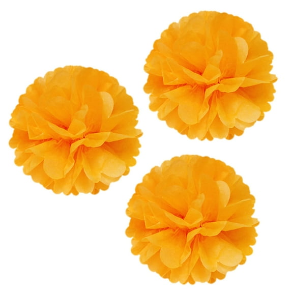 Wrapables® 14" Set of 3 Tissue Pom Poms Party Decorations for Weddings, Birthday Parties Baby Showers and Nursery Décor, Orange