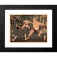 thumbnail image 2 of Tsukioka Yoshitoshi 18x14 Black Modern Framed Museum Art Print Titled - Yotsuguruma Daihachi and Kotengu Heisuke Duel Ducuel of the Wrestlers and the Firemen at Shinmei Shrine (1886), 2 of 5
