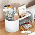 Multifunctional Small Desk Organizer with 4 Compartments + 2 Drawers, for Home, Classroom