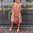 thumbnail image 3 of KaLI_store Womens Dresses Summer Dress for Women V-Neck Floral Flare Casual Loose Sundress Beach Dress Pink,S, 3 of 5