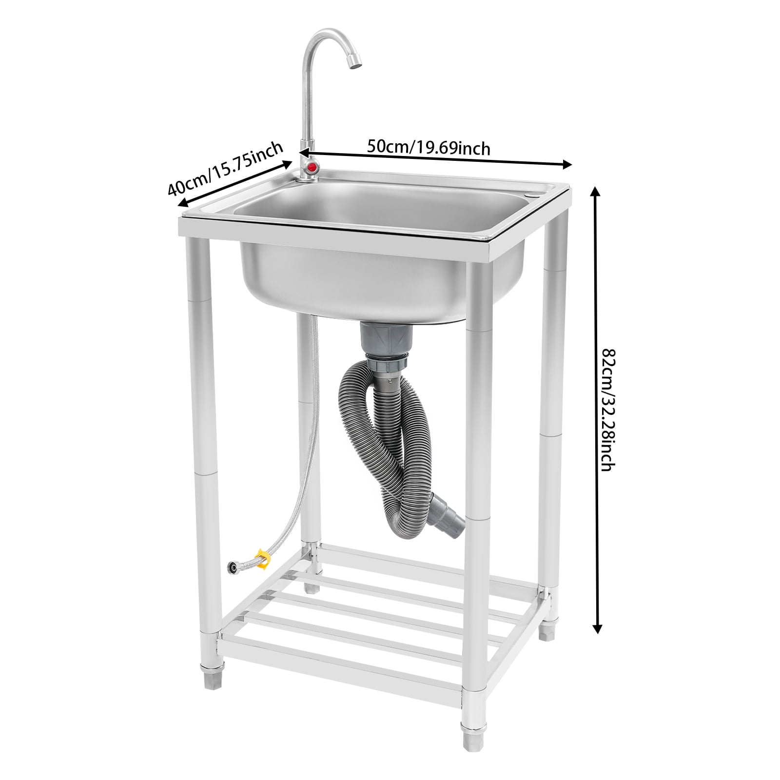 Kitchen Sink, Stainless Steel Sink, Free Standing Single Bowl Sink