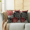 thumbnail image 2 of Black Red Pillow Covers 16X16 Inch Set of 2, Spring Summer Floral Dahlia Flower Cream Decorative Throw Pillow Covers Outdoor Modern Farmhouse Cushion Case for Home Couch Sofa Bed Decor, 2 of 5