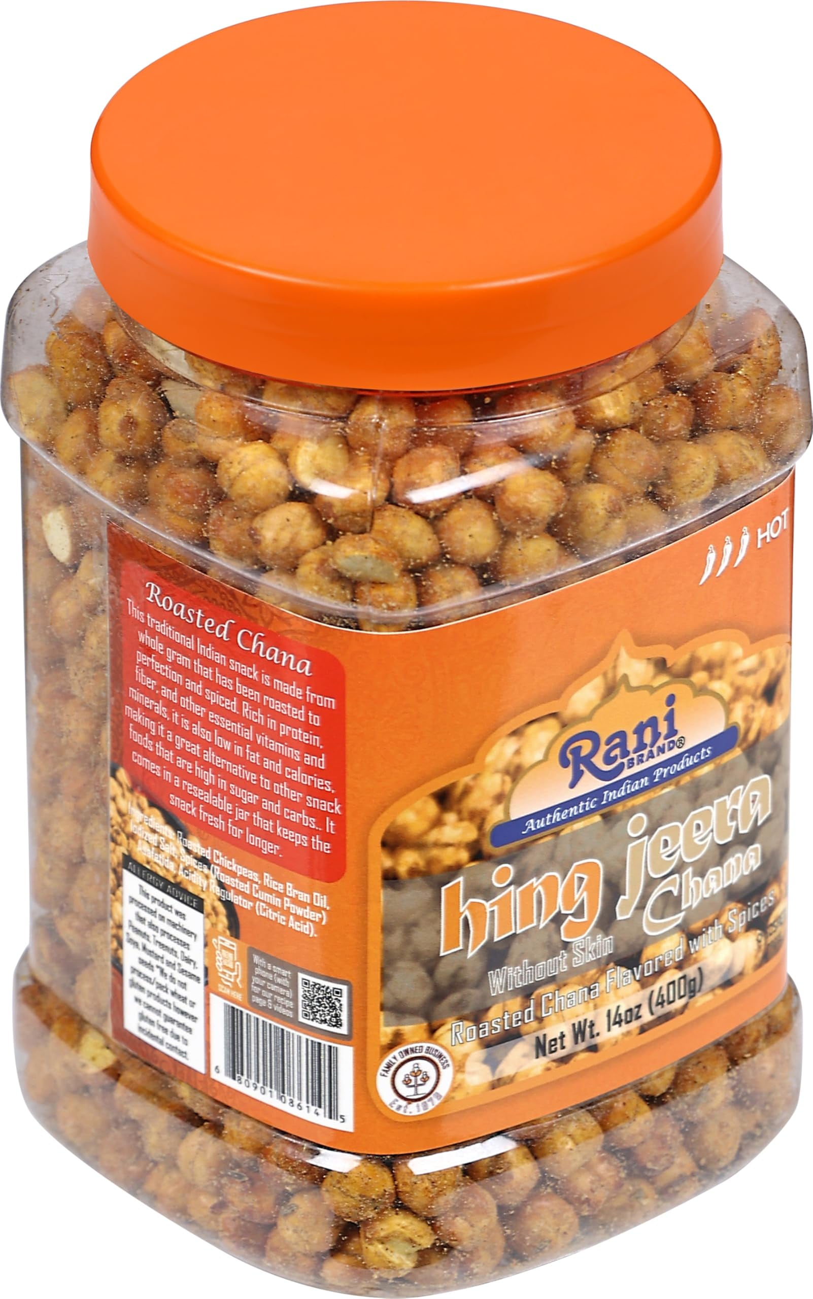 Rani Roasted Chana (Chickpeas) Hing-Jeera (Cumin-Asafetida) Flavor