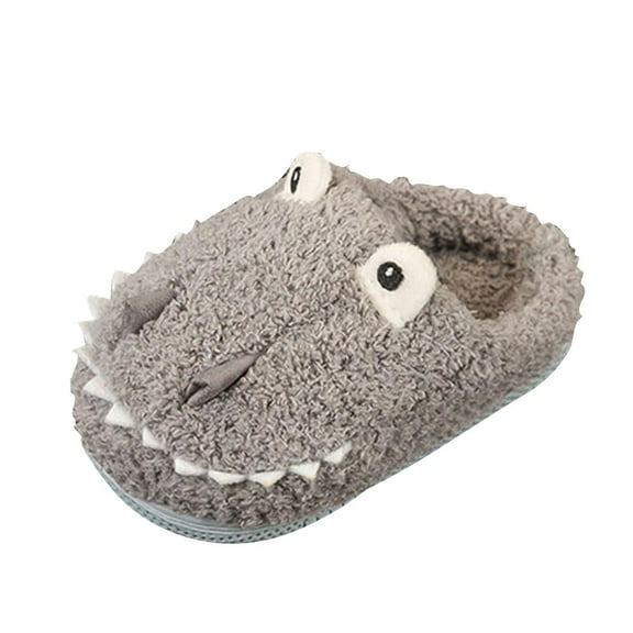 Ketyyh-chn99 Slippers for Boys Girls Winter Warm Shoes Toddler Slippers Boys Girls House Shoes Slip On Baby Sock Shoes Lightweight Outdoor Walking Shoes Size for 15,Grey
