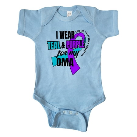 

Inktastic Suicide Prevention I Wear Teal and Purple for My Oma Gift Baby Boy or Baby Girl Bodysuit