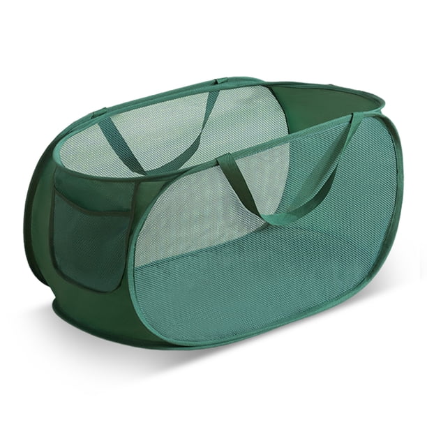 Cestas de lavandería plegables, cesta de lavandería plegable con bolsillo, cestas emergentes duraderas, asas reforzadas, cesto para ropa sucia para lavandería