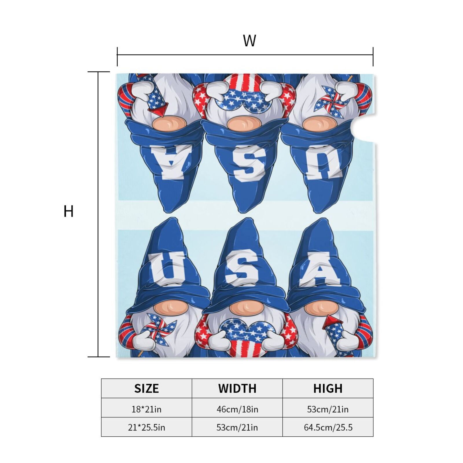 Picia Cute Gnomes in USA Magnetic Mailbox Cover Standard Size-25.5x21 in